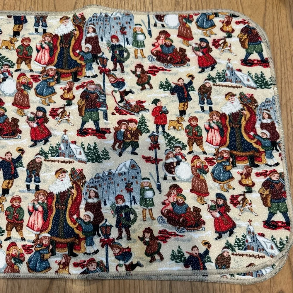 Set of 2 Vintage “ My Childhood Christmas “ placements